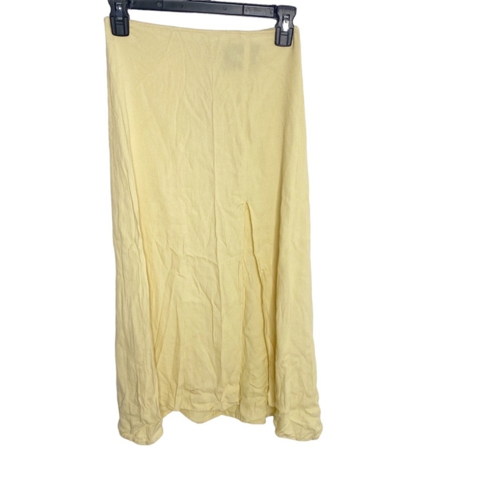 Reformation Yellow Midi Skirt with Slit